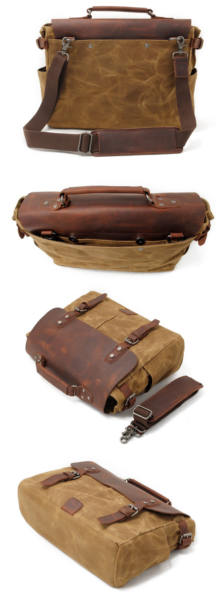 Riverton Canvas Messenger Bag | Laptop Bag | Satchel Bag - trendyful