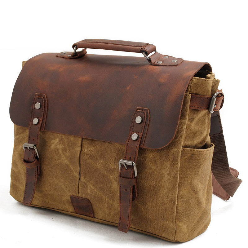 Riverton Canvas Messenger Bag | Laptop Bag | Satchel Bag - trendyful