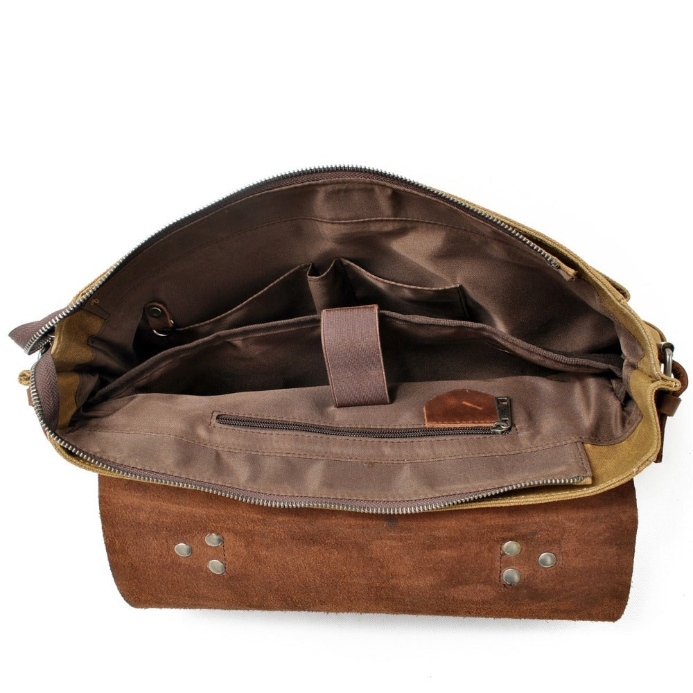 Riverton Canvas Messenger Bag | Laptop Bag | Satchel Bag - trendyful