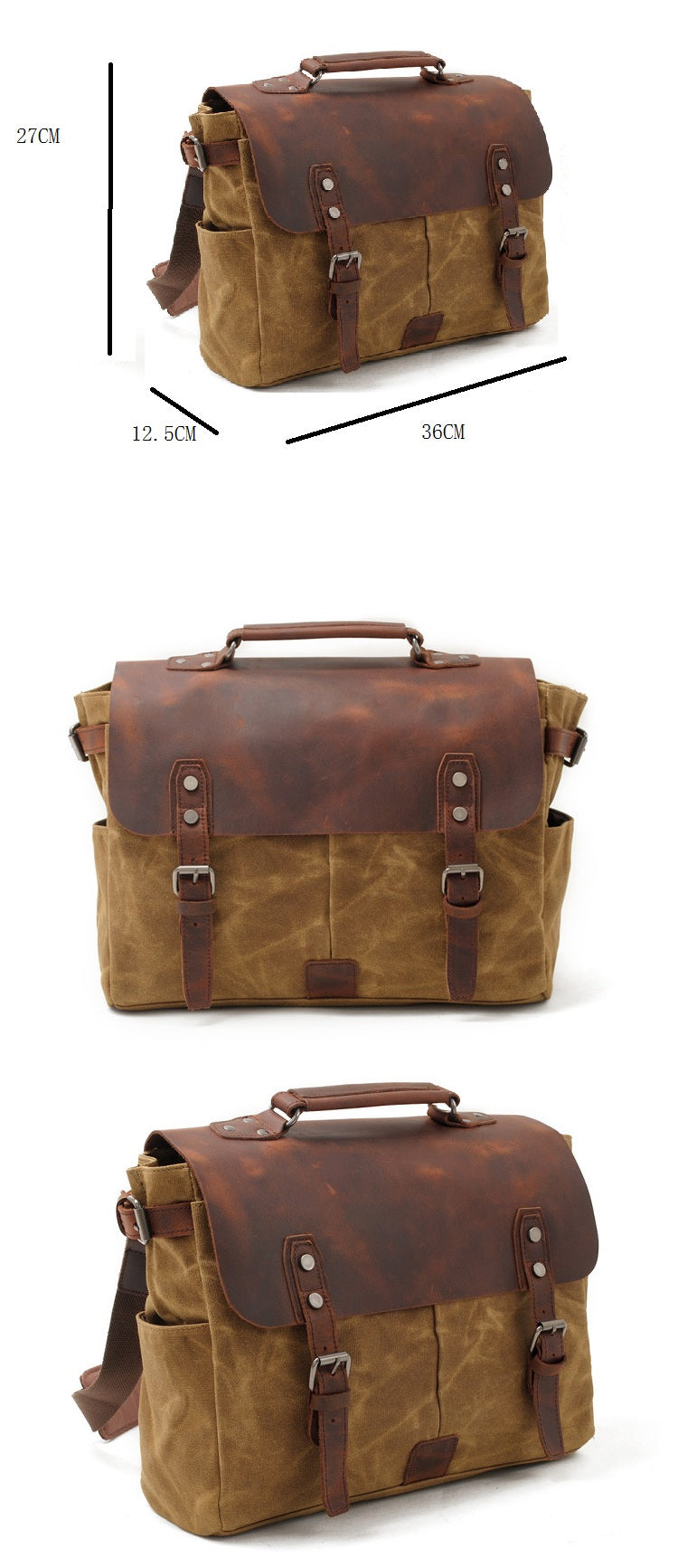 Riverton Canvas Messenger Bag | Laptop Bag | Satchel Bag - trendyful