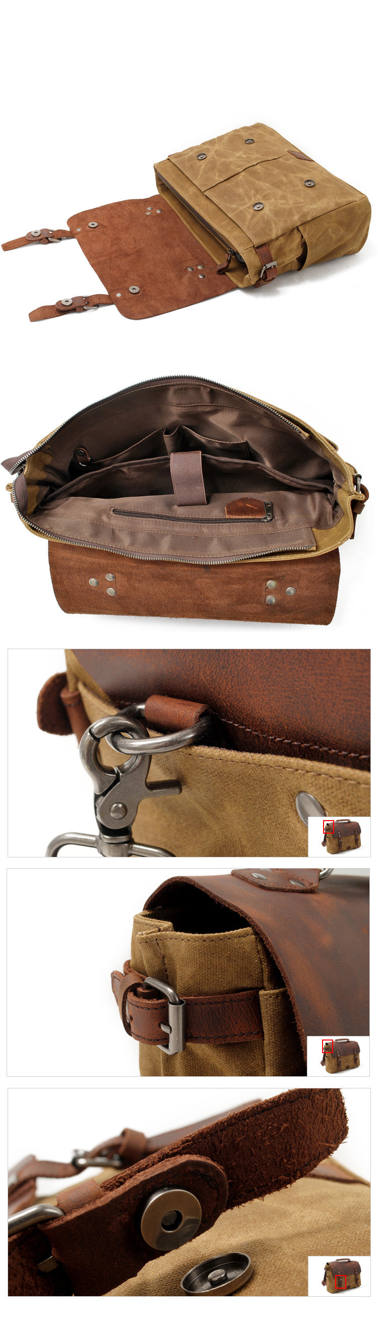 Riverton Canvas Messenger Bag | Laptop Bag | Satchel Bag - trendyful
