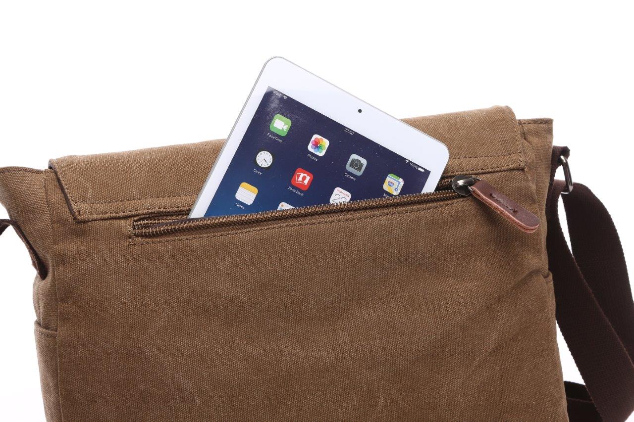 Crosstown Canvas Messenger Bag | Laptop Bag | Satchel Bag 15" - trendyful