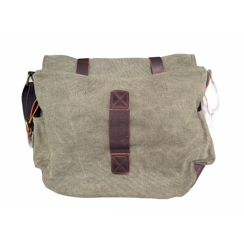 Tyrone Canvas & Leather Messenger Bag | Shoulder Bag - trendyful