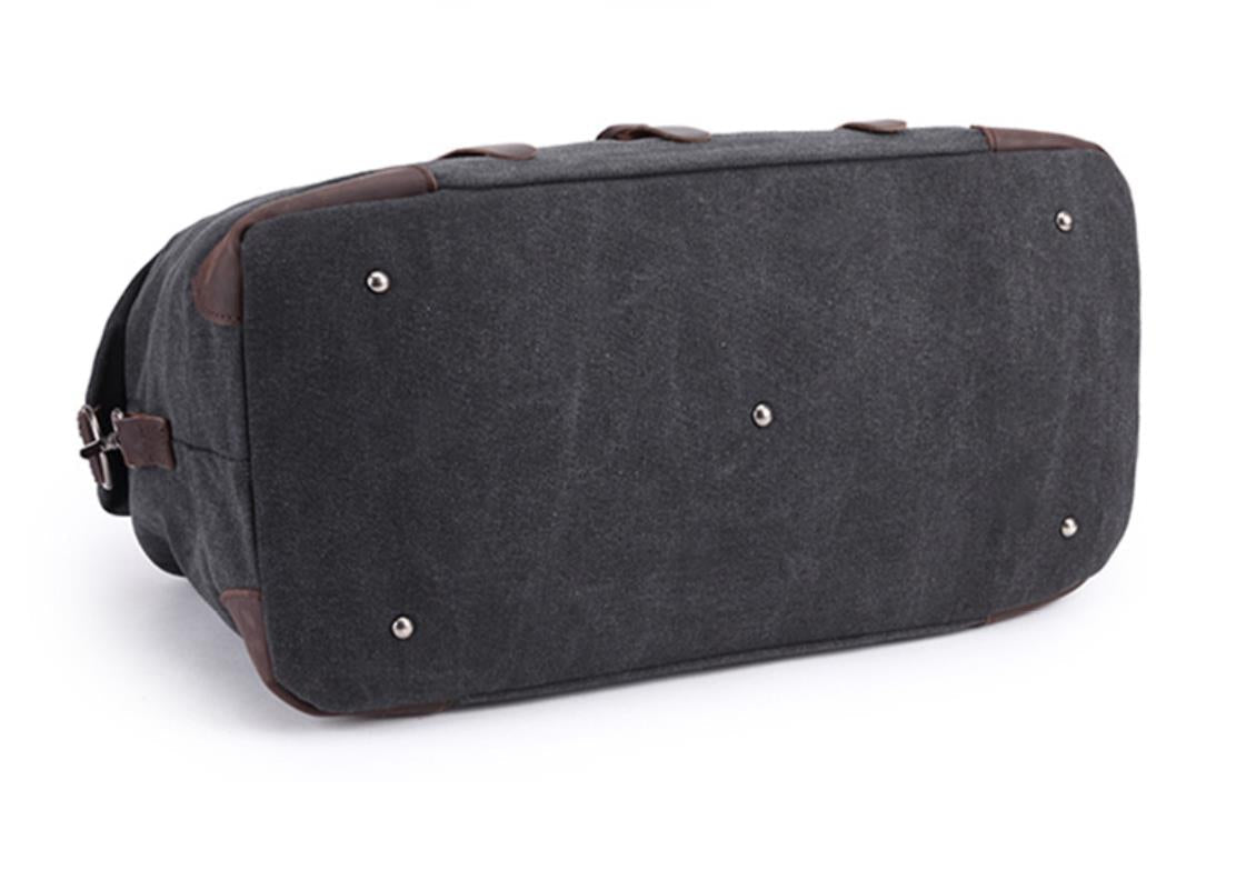 Leeston Canvas Leather Duffle Bag - trendyful