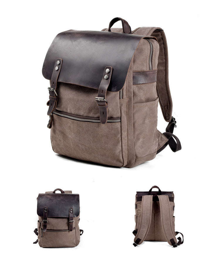 canvas-leather-backpack-trendyful