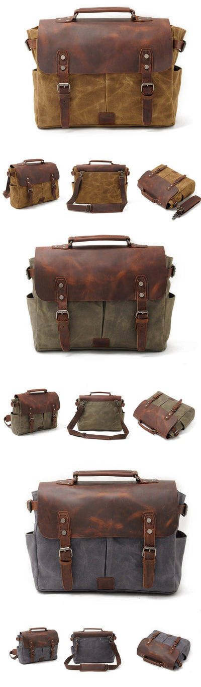 Riverton Canvas Messenger Bag | Laptop Bag | Satchel Bag - trendyful