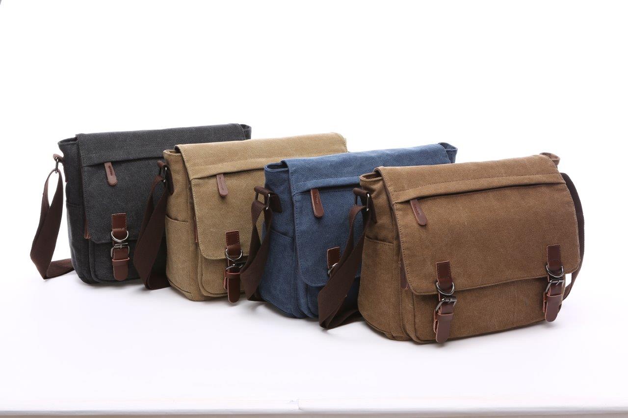 Crosstown Canvas Messenger Bag | Laptop Bag | Satchel Bag 15&quot; - trendyful