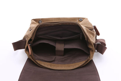 Crosstown Canvas Messenger Bag | Laptop Bag | Satchel Bag 13&quot; - trendyful