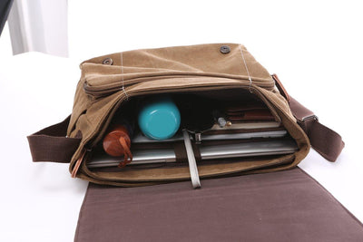 Crosstown Canvas Messenger Bag | Laptop Bag | Satchel Bag 13" - trendyful