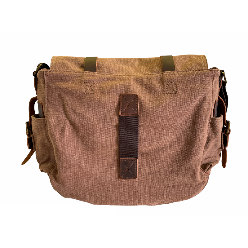 Tyrone Canvas &amp; Leather Messenger Bag | Shoulder Bag - trendyful