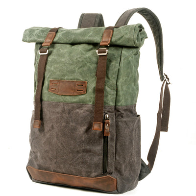 Voyager Waxed Canvas Backpack - trendyful
